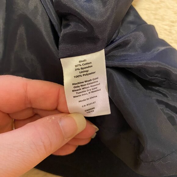 Talbots Cotton Navy Above Knee Length Pencil Skirt Sz 16 Preppy and Classic - Picture 4 of 4